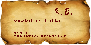 Kosztelnik Britta névjegykártya